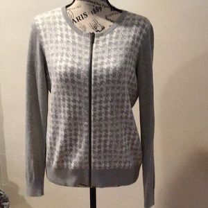 Ann Taylor Gray Argyle Print Sweater